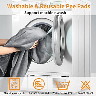 LOOBANI 2 Packs Extra Large Reusable Dog Mat for Floor, Non-Slip Washable Pee Pads for Dogs, Fast Absorbent Pet Whelping Pads, Puppy Playpen Mat for Incontinence, Housebreak, Crate, 72x72in,Gray - Image 5