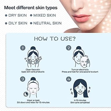 HXDZFX LED FACIAL LIGHT THERAPY MASK-Led Face Mask Light Therapy, 7 Led Light Therapy Facial Skin Care Mask - Blue & Red Light for Acne Photon Mask - Skin Care Mask for Face and Neck.White - Image 5