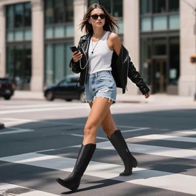 Pasuot Western Cowboy Boots for Women - Black Knee High Wide Calf Cowgirl Boots with Western Embroidered, Slip On Pointed Toe Chunky Heel Fashion Retro Classic Pull On Tall Boot for Ladies Size 6.5 - Image 4