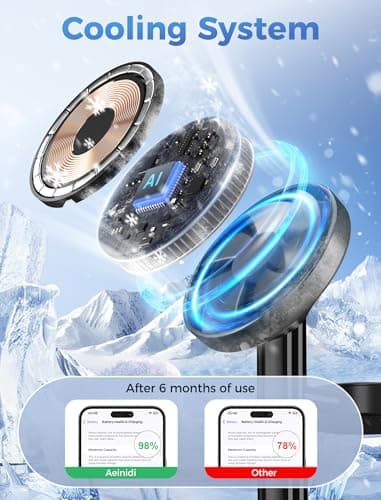 Aeinidi 2025 3 in 1 Wireless Charging Station Compatible with MagSafe, 15W Fast Magnetic Mag-Safe Charger Stand for Apple iPhone 17 16 15 14 13 12 Series iWatch AirPods Pro 4 3 2, Black - Image 4