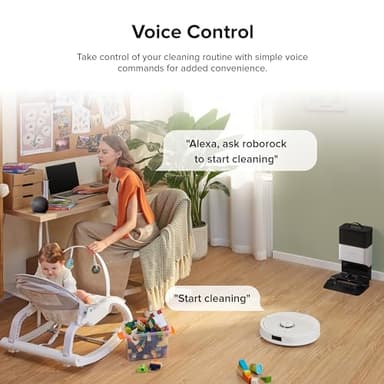 roborock Q8 Max+ Robot Vacuum and Mop, Self-Emptying, Hands-Free Cleaning for up to 7 Weeks, Reactive Tech Obstacle Avoidance, 5500 Pa Suction, DuoRoller Brush, APP-Controlled Mopping, White - Image 9