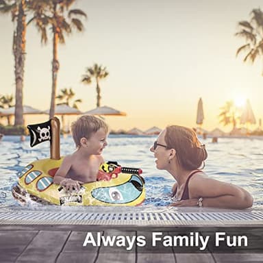 Inflatable Pool Floats Kids with Water Gun, Pirate Ship Pool Floats for Toddlers, Blow Up Pool Toys for Kids Ages 4-8, Summer Fun Boat Shaped Water Toys Swimming Floaties for Boys and Girls - Image 5