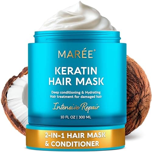 MAREE Deep Conditioning Hair Mask for Damaged Hair Treatment - Keratin Hair Care for Hydrating Growth Repair Moisturizing - Dry Curly Color Refreshing - Tratamiento Mascarilla Para el Cabello Seco - Image 1