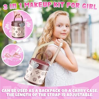 Toy Choi's Kids Pretend Makeup for Girl - 3 in 1 Kids Fake Makeup Girls Toys with Adjustable Strap - Girl Makeup Sets for Toddler Kid Christmas Birthday Gifts Toys for 3 4 5 6 7 8 Year Old Girls - Image 4