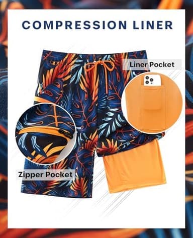 APTRO 2 in 1 Men's Swim Trunks 9" with Zipper Pockets Bathing Suit Built-in Board Shorts Swimwear Long Shorts - Image 7