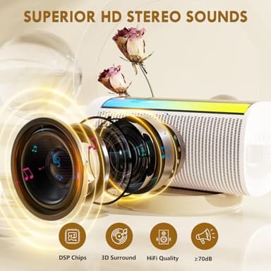 HWWR Mini Karaoke Machine for Kids and Adults, Portable Bluetooth 5.3 Karaoke Speaker with 2 Wireless Microphones, Popular Birthday Gifts for Girls Boys Age 3-12+, Singing Machine with Party Lights - Image 2