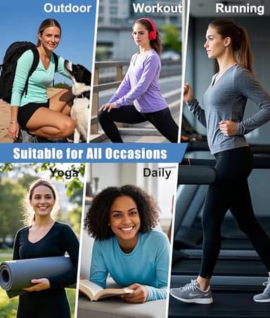 7 Pack Long Sleeve Workout Tops for Women Quick Dry Athletic Running Shirts UV Sun Protection T Shirts V Neck Performance Shirts SetA 2XL - Image 6