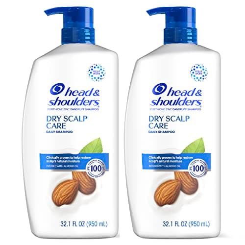 Head & Shoulders Shampoo, Daily-Use Anti-Dandruff Paraben Free Treatment, Dry Scalp Care with Almond Oil, 32.1 fl oz, Twin Pack - Image 1
