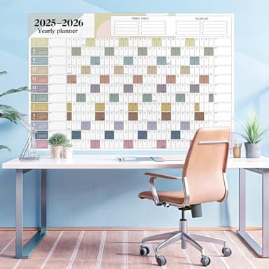 Ospelelf 2025 Wall Calendar Large 32'' x 48'' Dry Erase Laminated Calendar for Wall, 12 Month Big Family Calendar, Use July 2025 - June 2026 (Morandi) - Image 2