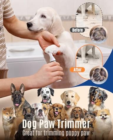 oneisall Dog Clippers with Double Blades,Cordless Small Pet Hair Grooming Trimmer,Low Noise for Trimming Dog's Hair Around Paws, Eyes, Ears, Face, Rump (White) - Image 6