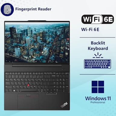 Lenovo ThinkPad E16 G2 Business Laptop Computer, 16" FHD+, AMD 8-Core Ryzen 7 7735HS (Beat i7-1360P), 32GB DDR5, 1TB PCIe SSD, WiFi 6E, Fingerprint Reader, Backlit Keyboard, Windows 11 Pro(Renewed) - Image 3