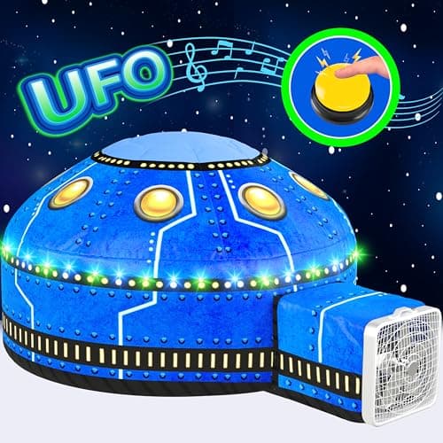 W&O Glowing UFO Aerodome with LED Lights & UFO Sound Button – Glows in The Dark, Offering an Extraordinary Space Adventure for Kids Ages 3-12 (Fan Not Included) - Image 1