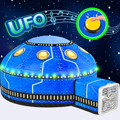 W&O Glowing UFO Aerodome with LED Lights & UFO Sound Button – Glows in The Dark, Offering an Extraordinary Space Adventure for Kids Ages 3-12 (Fan Not Included) - Image 1