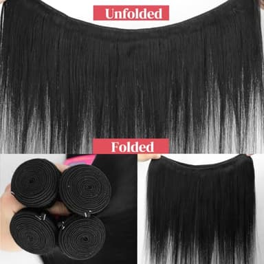 Human Hair Straight 4 Bundles 22 24 26 28 Inch 14A 100% Unprocesed Brazilian Bundles Human Hair Straight Hair 4 Bundles Deal Natural Black - Image 3