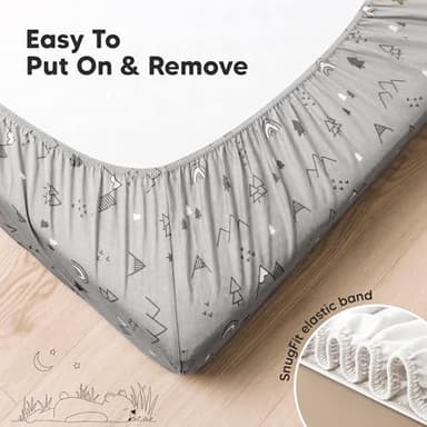 KeaBabies 2-Pack Organic Crib Sheets for Boys, Girls - 52x28 Fitted Crib Mattress Sheet Neutral, Breathable Jersey Cotton Cover for Baby Bed, Toddler Mattress, Soft & Cute Prints (Woodland) - Image 6