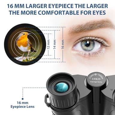 Binoculars 15x25 for Adults,Waterproof Durable & Clear Binoculars with Low Light Night Vision for Sightseeing,Concerts and Bird Watching - Image 2