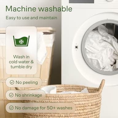 Ultra Soft Full Size Mattress Topper - Viscose Made from Bamboo Pillow Top Mattress Pad for Back Pain Relief - Naturally Cooling for Hot Sleepers, Green - Image 7