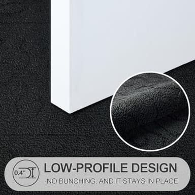 FONEYI Indoor Door Mat 36" x 59", Dirt Trapper Door Mats Non-Slip Entryway Rugs Washable, Absorbent Resist Dirt Welcome Mat, Low Profile Inside Floor Mats for Front Back Door and Entryway, Black - Image 3