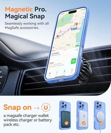 CANSHN Magnetic Compatible with iPhone 16 Pro Max Case, Upgraded [Full Camera Protection] [Compatible with Magsafe] [Translucent Matte] Shockproof Protective Phone Cover 6.9 Inch - Ultramarine - Image 5