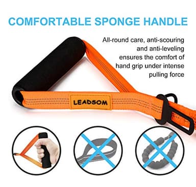 LEADSOM 6FT Highly Reflective Heavy Duty Elastic Bungee Medium and Large Dog Leash Shock Absorbing with Comfortable Padded Handle and Traffic Handle Suitable for Training - Image 3