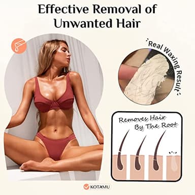 KOTAMU Hard Wax Beads for Hair Removal - 1lb Sensitive Skin Thick Hair Formula for Full Body, Face, Chest, Back, Leg, Bikini Brazilian Waxing - Wax Refill for Women and Men - Image 6