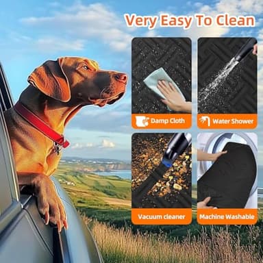 LEHNI Back Seat Extender for Dogs,Hard Bottom Car Seat Cover for Dogs with Mesh Window,Waterproof Backseat Pet Cover Hard Bottom-Dog Car Seat Cover for Back Seat Dog Hammock for Car/SUV - Image 7