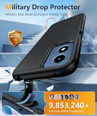 FNTCASE for Motorola Moto G-Play-2024 Case: Dual Layer Protective Heavy Duty Cell Phone Cover Shockproof Rugged with Non Slip Textured Back - Military Protection Bumper Tough (Black) - Image 4