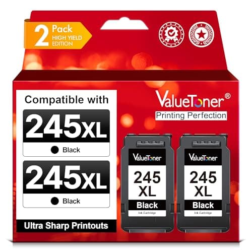 Valuetoner 245XL Ink Cartridge Replacement for Canon 245XL Black Ink PG-245XL 245 XL 243 for PIXMA TR4520 MX492 TS3122 MX490 MG3022 MG2522 MG2920 MG2420 MG2520 MG2922 MG2924 MG3029 Printer (2 Black) - Image 1