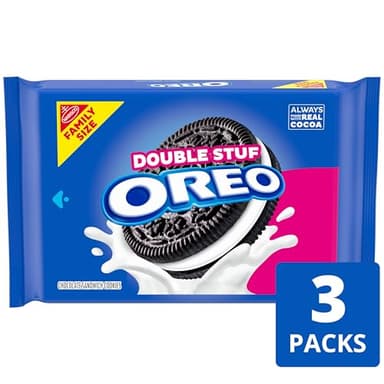 OREO Double Stuf Chocolate Sandwich Cookies, Family Size, 3 Packs - Image 2