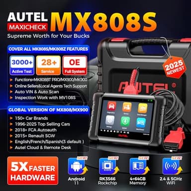Autel Scanner MaxiCheck MX808S, 2025 US Ver of MaxiCOM MK808S MK808Z, Full Bidirectional Diagnostic Scan Tool as MK900 MX900 MK900BT MK808BT PRO, 3K+ Active Test, 28+ Service, OE All System, OS11, FCA - Image 2