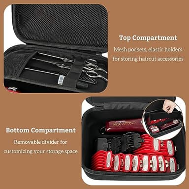 ProCase Hard Travel Case for Hair Clippers, Hair Cutting Barber Supplies Holder, Trimmer Organizer Storage Bag for Hatteker/Oneisal/Wahl 5Star/Andis Men Razor Guard Grooming Kits -Black - Image 4