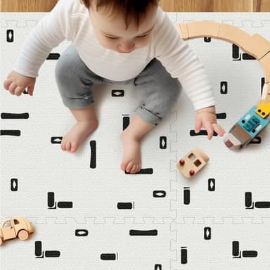 PIGLOG Baby Foam Play Mat-72”x 48” Baby Playmat,6-Piece Interlocking Foam Floor Tiles,Puzzle Mat for Infants and Toddlers,Waterproof,Non Toxic Play Mat for Tummy Time Mat(Arrow) - Image 2