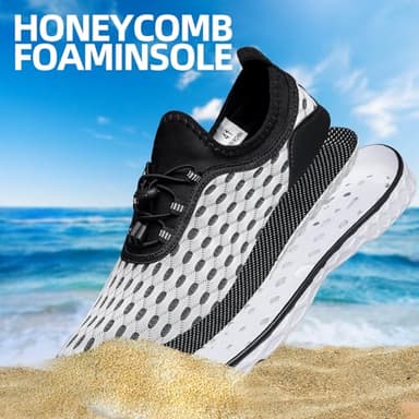 DOUSSPRT Women's Water Shoes Quick Drying Sports Aqua Shoes White Size 5.5 - Image 5