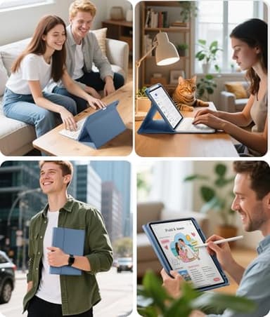 Wenlaty Keyboard Case for iPad Air 11-inch Case with Keyboard (M3/M2, 2025/2024) & Air 5th/4th Generation 10.9'' - Detachable Wireless, Thin & Light Cover with Pencil Holder for iPad Air 11-inch, Blue - Image 8