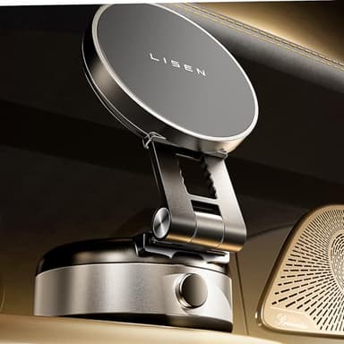 LISEN for iPhone 17 Portable Electric Vacuum Suction Phone Holder for MagSafe, Suction Cup Phone Mount Foldable Only on Mirror/Smooth Surface for iPhone 17 Pro Max Air /16/15/14/13/12 - Image 2
