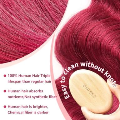 99j Burgundy Wig Human Hair 180% Density 13x6 Body Wave Lace Front Human Hair Pre Plucked 26 Inch - Image 4