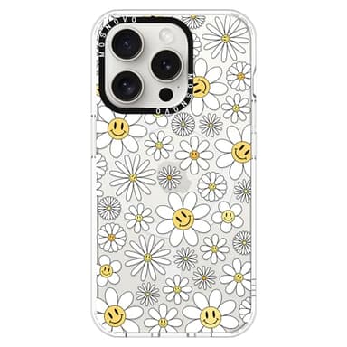 MOSNOVO Case for iPhone 15 Pro, [Compatible with Magsafe] [Buffertech 6.6ft Military-Grade Drop Protection] [Anti Peel Off Tech] Clear Phone Case Design - Happy Daisy Blooms - Image 1