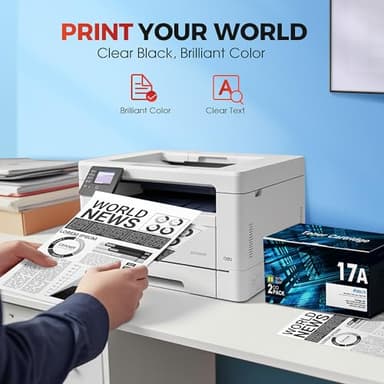 17A Toner Cartridge HP CF217A - Replacement for 17A CF217A to Compatible with Laserjet Pro M102w M130nw M130fw M130fn M102a M130a Pro MFP M130 M102 Series Printer (Black, 2-Pack) - Image 5