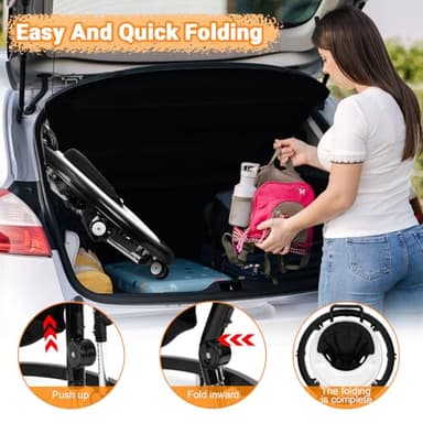 HolyBase Music and Lights Baby Walker Foldable with 9 Adjustable Heights, Baby Walker with Wheels Portable, Infant Toddler Walker for Baby Boy Girls 6-18 Months - Image 7