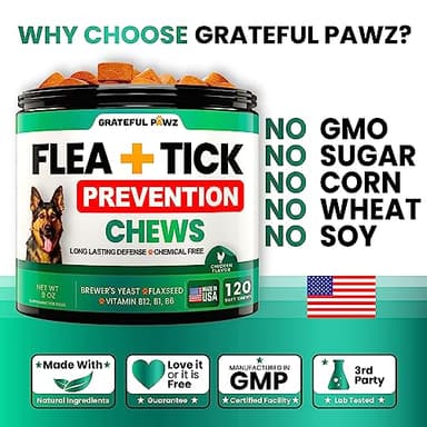 Flea and Tick Prevention for Dogs Chewables - Made in USA - Natural Flea and Tick Chews Supplement - Oral Pills for Dogs - Pest Defense - All Breeds and Ages - 120 Soft Tablets - Image 5