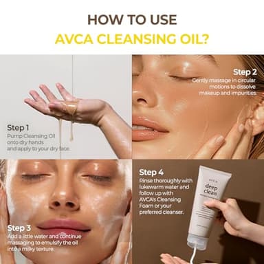 AVCA Blackhead Remover Cleansing Oil 10.14 fl.oz.(300ml) - Makeup & Blackhead Remover, PHA Gentle Exfoliator, Lightweight Pore Cleanser, Korean Skincare for Normal & Oily Skin - Image 7