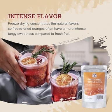 52USA Freeze Dried Orange Slices, 3oz (85g), Dehydrated Orange Slices, All Natural, No Additives, No Sugar Added, Dried Fruit for Cocktails, Snacking, Baking & Garnishing - Image 5