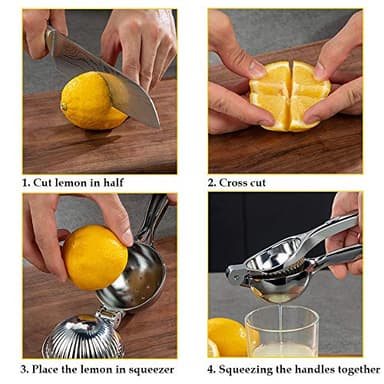 Monkkino Lemon Squeezer, Lemon Squeezer Juicer, Citrus Juicer Handheld, Metal Lemon Hand Press, Lime Squeezer Bar Tool, Manual Citrus Press w/Stainless Steel Zester - Image 6
