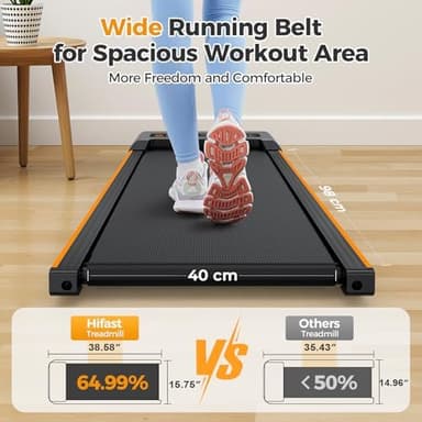 Walking Pad with Incline, Under Desk Treadmill for Home, 2.5 HP Portable Treadmills with Incline, Compact Treadmill Small Running Pad with LED Display, Remote Control - Image 5