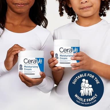 CeraVe Moisturizing Cream, Body and Face Moisturizer for Dry Skin, Body Cream with Hyaluronic Acid and Ceramides, Daily Moisturizer, Oil-Free, Fragrance Free, Non-Comedogenic, 19 Ounce - Image 5