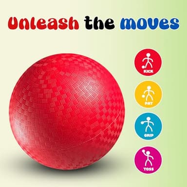 Red & Blue Kickball Set - (9 Inch) with Pump for Toddlers Kids & Adults - Indoor & Outdoor Gym Sports Toys - Fun Playground Balls for Kids Dodgeball, Four Square, PE, Games, Recess and More - Image 6