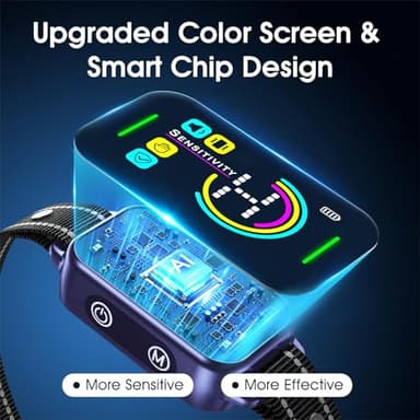 DINJOO Bark Collar, Dog Bark Collar for Large Medium Small Dogs,Smart Bark Collar,Rechargeable Anti Barking Training Collar with 8 Adjustable Sensitivity,Bark Collar with Beep (Purple) - Image 2