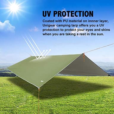 Unigear Hammock Rain Fly Waterproof Tent Tarp, 16.5x9.8ft, UV Protection and PU 3000mm Waterproof, Lightweight for Camping, Backpacking and Outdoor Adventure - Image 4