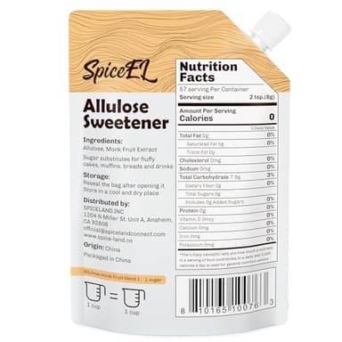 SPICEEL Monk Fruit Sweetener with Allulose - White Sugar Substitute, without Erythritol, Coffee, Tea, Gluten Free, Vegan, Sugar Replacement (1lb) - Image 10