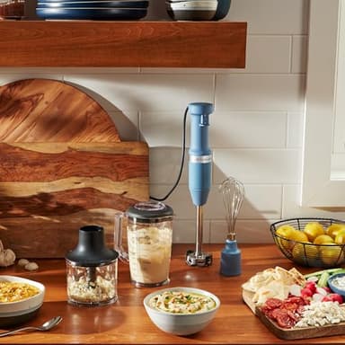 KitchenAid Variable Speed Corded Hand Blender with Accessories, Blue Velvet, KHBV83VB - Image 3